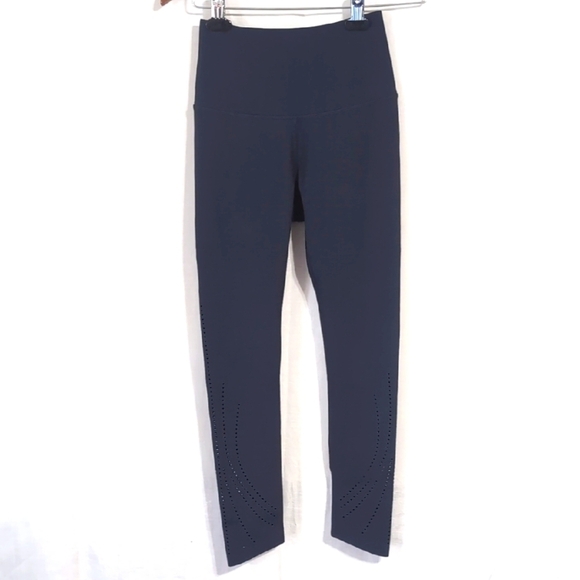 Calia Navy Blue Power Sculpt Perforated Compression Leggings Size Small - Picture 1 of 6